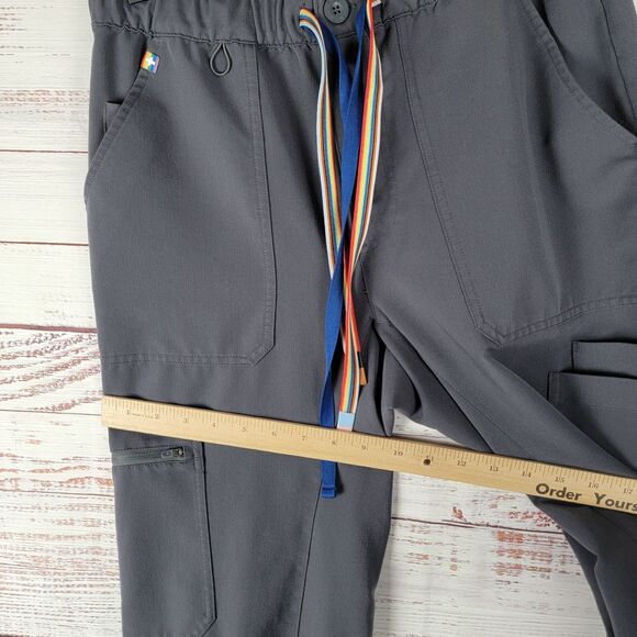 Figs Men’s S Small Tansen Jogger Scrub Pants Gray Pride Button Zipper M22SW2018 - Picture 3 of 11